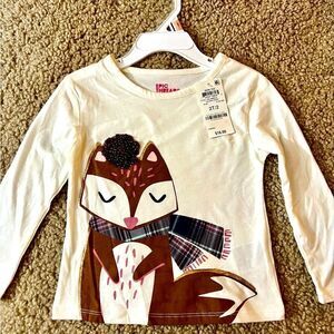 Epic Threads Girls Holiday Ivory Fox Top Girls Sz 2T